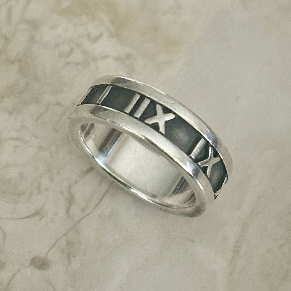 Tiffany & Co. Atlas Ring 925 Sterling Silver Vintage Size 5.5